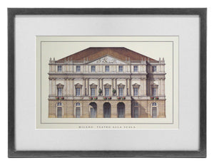 Obraz - Włoska Architektura, Milano Teatro Alla Scala - reprodukcja AP007 w ramie z passe-partout 50x37 cm. - Obrazy Reprodukcje Ramy | ergopaul.pl
