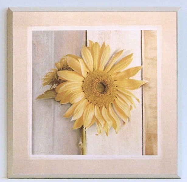 Obraz - Kwiat na geometrycznym tle, słonecznik - reprodukcja na płycie TR1112 31x31 cm - Obrazy Reprodukcje Ramy | ergopaul.pl