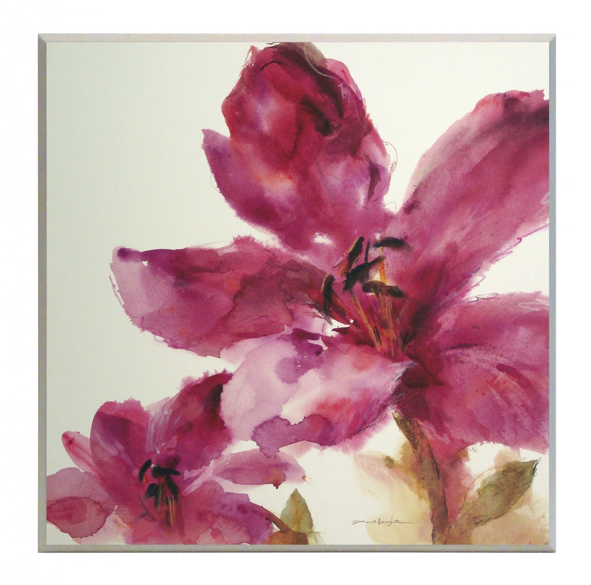 Obraz - Różowy akwarelowy kwiat - reprodukcja na płycie A5540 51x51 cm - Obrazy Reprodukcje Ramy | ergopaul.pl
