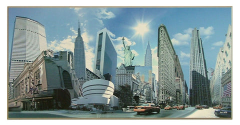 Obraz - Kolaż, nowojorskie budowle - Decograph AP286 101x51 cm - Obrazy Reprodukcje Ramy | ergopaul.pl