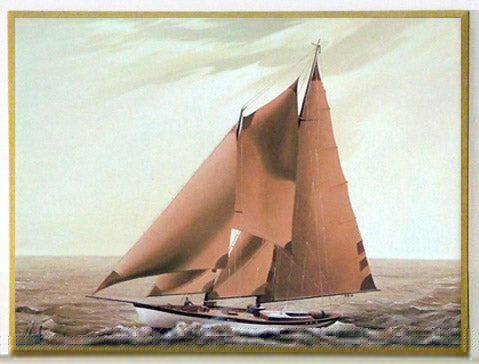 Obraz - Żagle na morzu - reprodukcja WWI1107 na płycie 25x19 cm. - Obrazy Reprodukcje Ramy | ergopaul.pl