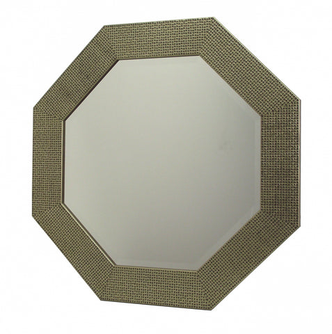 Lustro kryształowe ośmiokątne fazowane 60x60 cm, w ramie drewnianej mozaikowej złotej Octa-60/F/85.726 - Obrazy Reprodukcje Ramy | ergopaul.pl