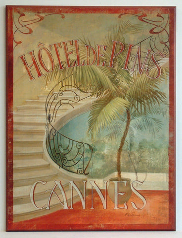 Obraz - Hotel De Pins, egzotyczny afisz - reprodukcja A4583 na płycie 61x81 cm. - Obrazy Reprodukcje Ramy | ergopaul.pl