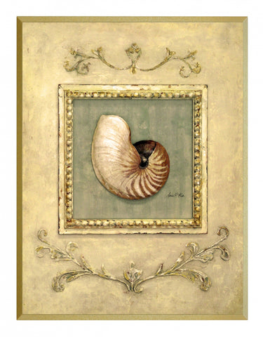Obraz - Na kamiennej tablicy, muszla - reprodukcja A4771 na płycie 31x41 cm. - Obrazy Reprodukcje Ramy | ergopaul.pl