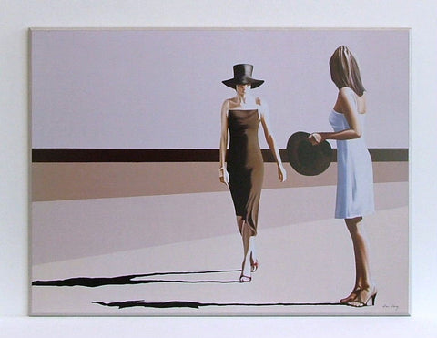 Obraz - Dziewczyny idące z kapeluszami - reprodukcja na płycie DD4570 81x61 cm - Obrazy Reprodukcje Ramy | ergopaul.pl