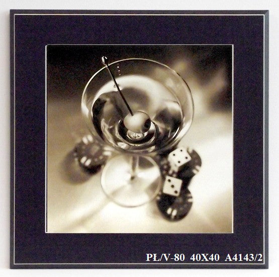 Obraz - Casino, kości i martini - reprodukcja na płycie A4143/2 40x40 cm - Obrazy Reprodukcje Ramy | ergopaul.pl