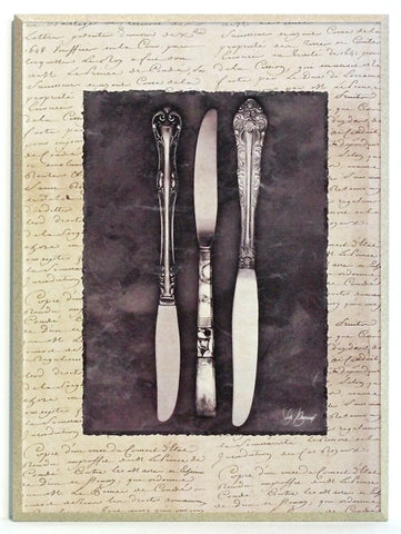 Obraz - Sztućće, trzy noże - reprodukcja na płycie AB1267 31x41 cm - Obrazy Reprodukcje Ramy | ergopaul.pl