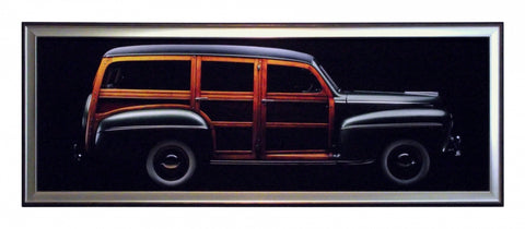 Obraz - Samochód z kolekcji, Ford Woody Wagon, 1947r. - reprodukcja w ramie 4HH698 95x33 cm - Obrazy Reprodukcje Ramy | ergopaul.pl