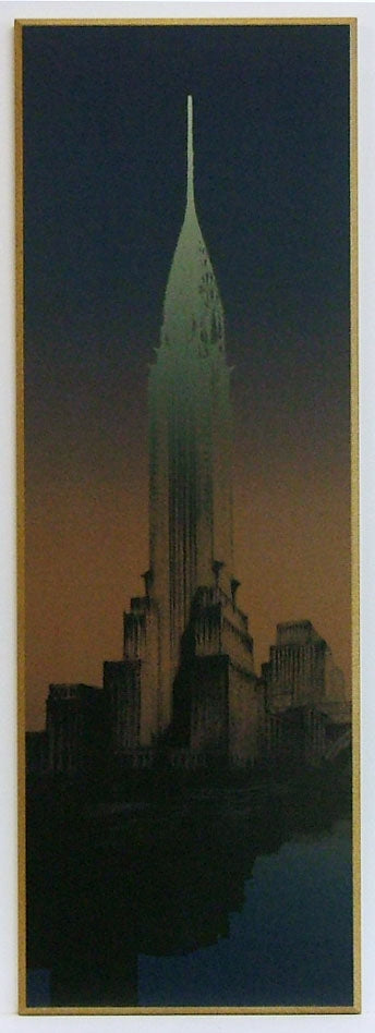 Obraz - Nowy Jork nocą, Chrysler Building - reprodukcja na płycie WI9909 32x92 cm - Obrazy Reprodukcje Ramy | ergopaul.pl