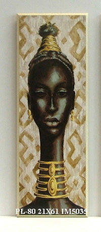 Obraz - Etniczna głowa ze złotą biżuterią - reprodukcja na płycie IM5035 21x61 cm - Obrazy Reprodukcje Ramy | ergopaul.pl
