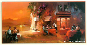 Obraz - Przy restauracyjnych stolikach - reprodukcja na płycie AP273 101x51 cm - Obrazy Reprodukcje Ramy | ergopaul.pl