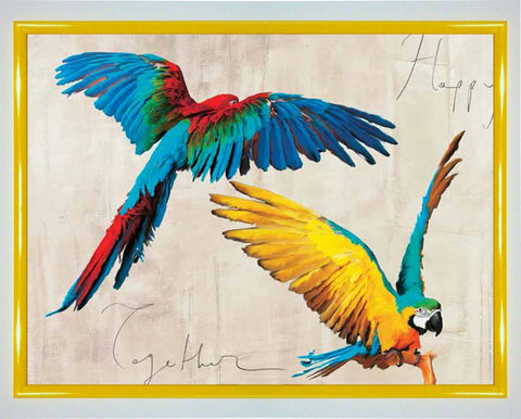 Obraz - Dwie kolorowe papugi - reprodukcja w ramie 3TR1894 80x60 cm. - Obrazy Reprodukcje Ramy | ergopaul.pl