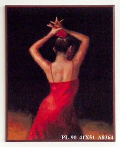 Obraz - Tancerka w czerwonej sukience - reprodukcja na płycie A8364 41x51 cm - Obrazy Reprodukcje Ramy | ergopaul.pl