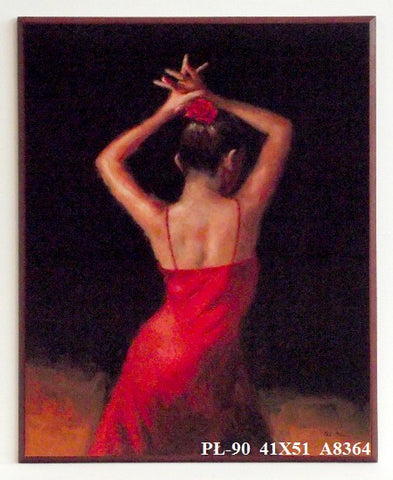 Obraz - Tancerka w czerwonej sukience - reprodukcja na płycie A8364 41x51 cm - Obrazy Reprodukcje Ramy | ergopaul.pl
