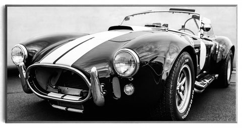 Obraz - Black Cobra, czarno-biała fotografia samochodu - reprodukcja 2AP4069 na płycie 71x36 cm. - Obrazy Reprodukcje Ramy | ergopaul.pl