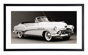 Obraz - Buick kabriolet, czarno-biała fotografia samochodu - reprodukcja 2AP3218 oprawiona w ramę 80x45 cm. - Obrazy Reprodukcje Ramy | ergopaul.pl