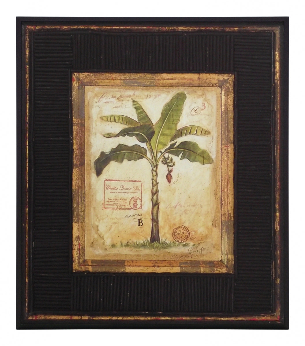 Obraz - Kolekcja 'Palmy', Banana Palm - reprodukcja A2463 na płycie z pogrubieniem 36x41 cm. - Obrazy Reprodukcje Ramy | ergopaul.pl