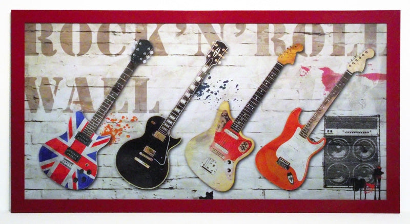 Obraz - Rock'n'Roll, gitary - reprodukcja na płycie 2SH1813 100x50 cm - Obrazy Reprodukcje Ramy | ergopaul.pl