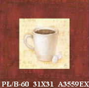 Obraz - Filiżanka kawy - reprodukcja na płycie A3559EX 31x31 cm - Obrazy Reprodukcje Ramy | ergopaul.pl