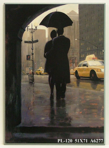 Obraz - Para w miejskiej scenerii, pod parasolem w Nowym Jorku - reprodukcja na płycie A6277 51x71 cm - Obrazy Reprodukcje Ramy | ergopaul.pl
