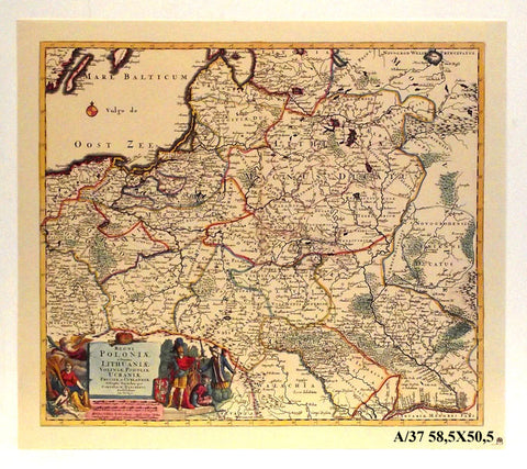 Reprodukcja mapy 58,8 x 50,5 A37 - Obrazy Reprodukcje Ramy | ergopaul.pl