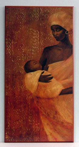Obraz - Postać afrykańskiej kobiety z dzieckiem - reprodukcja na płycie A4594 41x81 cm - Obrazy Reprodukcje Ramy | ergopaul.pl