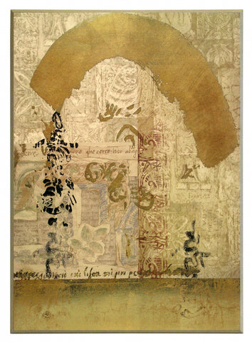 Obraz - Orientalna abstrakcja ze złotymi elementami - reprodukcja A5520 na płycie 51x71 cm. - Obrazy Reprodukcje Ramy | ergopaul.pl