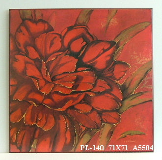 Obraz - Fragment czerwonego kwiatu - reprodukcja na płycie A5504 71x71 cm - Obrazy Reprodukcje Ramy | ergopaul.pl