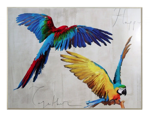 Obraz - Dwie kolorowe papugi - reprodukcja na płycie 3TR1894 81x61 cm. - Obrazy Reprodukcje Ramy | ergopaul.pl