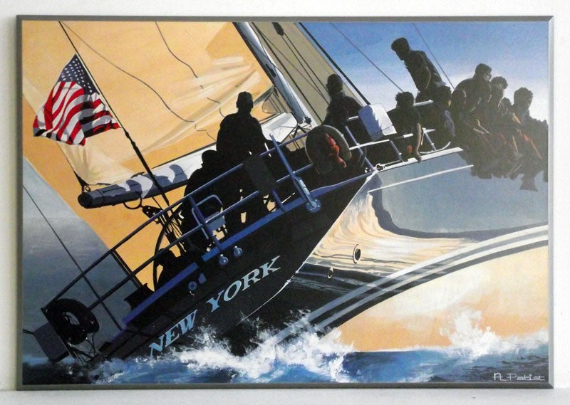Obraz - Załoga amerykańskiego jachtu - reprodukcja AL123 na płycie 66x46 cm. - Obrazy Reprodukcje Ramy | ergopaul.pl