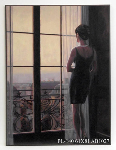 Obraz - Przy oknie w Paryżu, kobieta - reprodukcja na płycie AB1027 61x81 cm - Obrazy Reprodukcje Ramy | ergopaul.pl