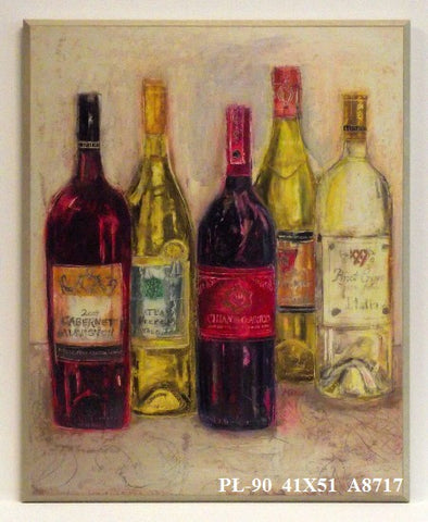 Obraz - Kolorowe butelki z winami - reprodukcja na płycie A8717 41x51 cm - Obrazy Reprodukcje Ramy | ergopaul.pl
