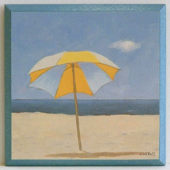 Obraz - Nadmorska seria - słoneczny parasol - reprodukcja na płycie D1239 19x19 cm - Obrazy Reprodukcje Ramy | ergopaul.pl