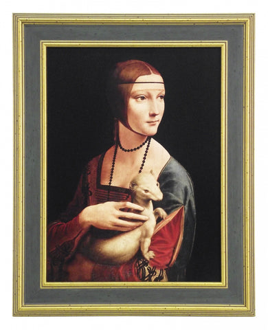 Obraz - Leonardo Da Vinci, 'Dama z łasiczką' - reprodukcja 3LV148-30 w ramie 30x40 cm. - Obrazy Reprodukcje Ramy | ergopaul.pl