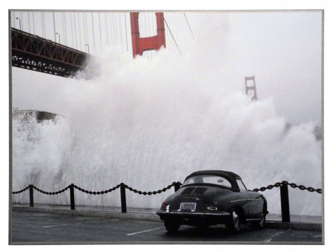 Obraz - Most Golden Gate, fale, San Francisco - reprodukcja na płycie 3AP1987 81x61 cm - Obrazy Reprodukcje Ramy | ergopaul.pl