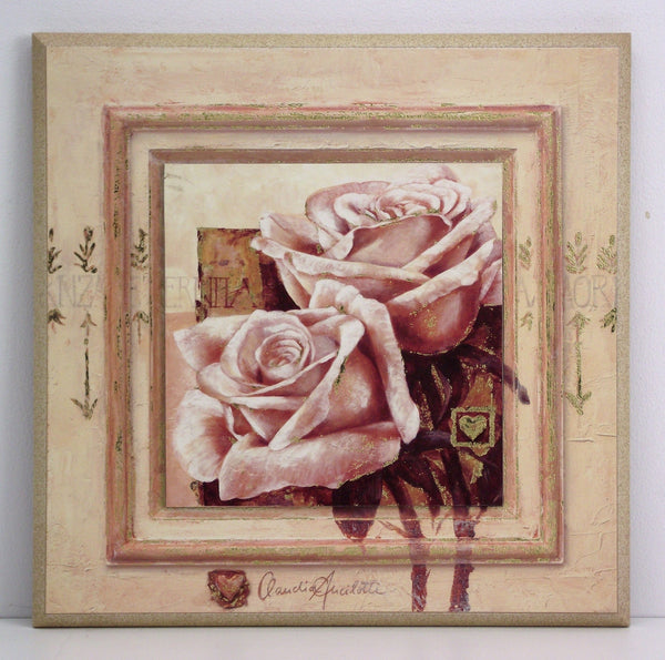 Obraz - Dwie białe róże - reprodukcja na płycie CA1390 31x31 cm - Obrazy Reprodukcje Ramy | ergopaul.pl