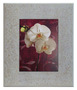 Obraz - Kwiaty Orchidei na srebrzystym tle - reprodukcja na płycie z pogrubieniem IS4005 51x61 cm - Obrazy Reprodukcje Ramy | ergopaul.pl