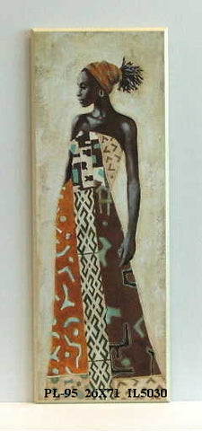 Obraz - Stojąca Afrykanka w sukni - reprodukcja na płycie IL5030 26x71 cm - Obrazy Reprodukcje Ramy | ergopaul.pl