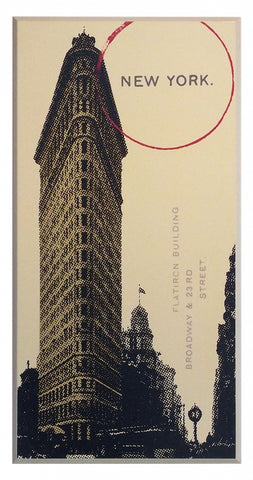 Obraz - Stara fotografia w nowoczesnym ujęciu, Nowy Jork, Flatiron Building - reprodukcja na płycie WI9922 32x62 cm - Obrazy Reprodukcje Ramy | ergopaul.pl