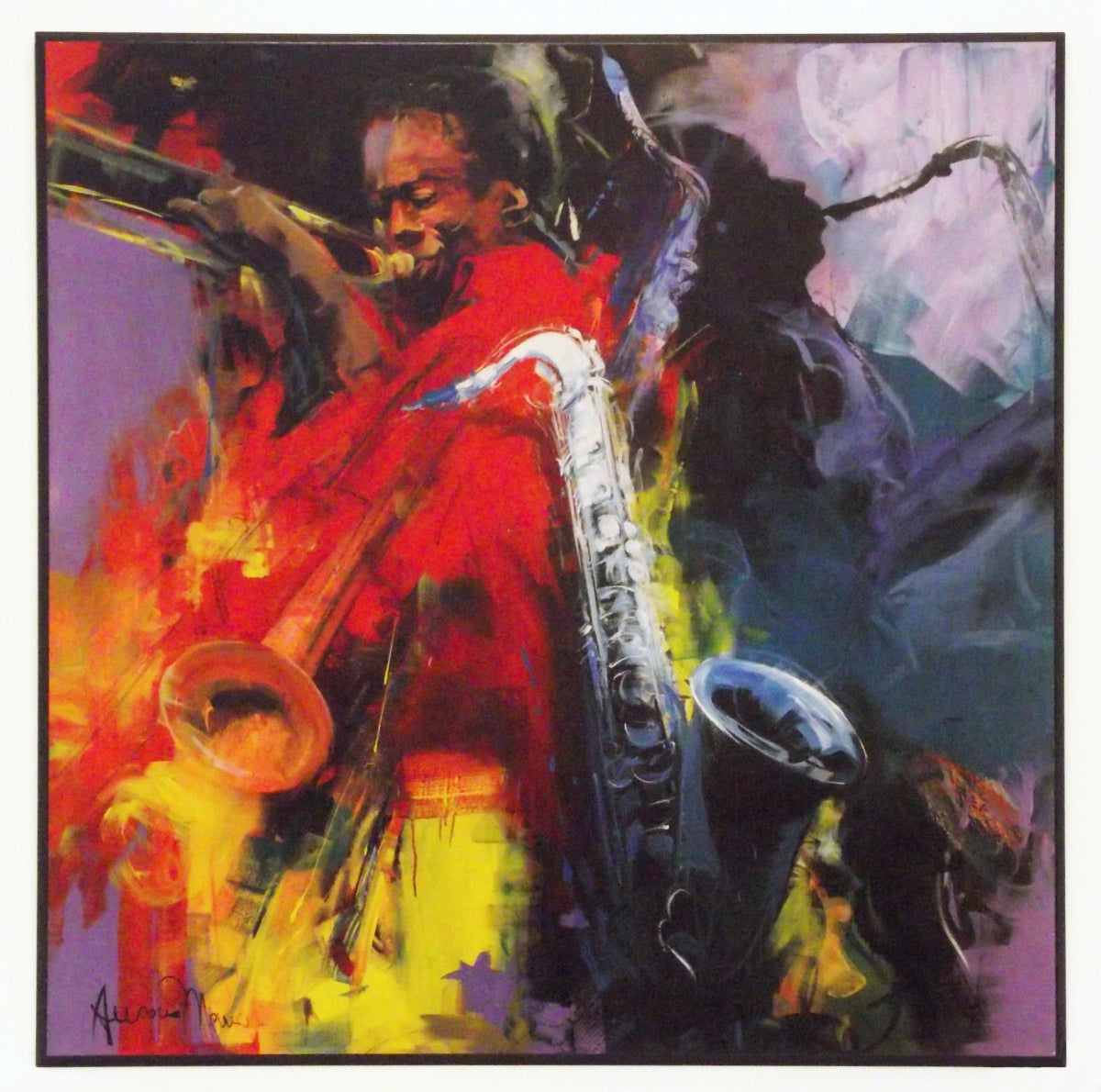 Obraz - Kolorowy Jazz - reprodukcja AMS6962 na płycie 70 x70 cm. - Obrazy Reprodukcje Ramy | ergopaul.pl