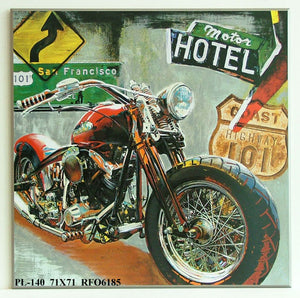 Obraz - Kolorowy motocykl - reprodukcja na płycie RFO6185 71x71 cm - Obrazy Reprodukcje Ramy | ergopaul.pl