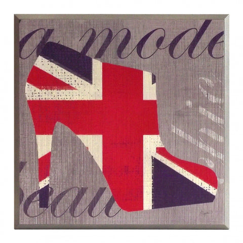Obraz - Brytyjska moda, but z flagą Wielkiej Brytanii - reprodukcja na płycie A8601 31x31 cm - Obrazy Reprodukcje Ramy | ergopaul.pl