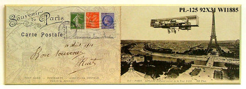 Obraz - Pocztówka z Paryża, lot nad miastem - reprodukcja na płycie WI1885 92x31 cm - Obrazy Reprodukcje Ramy | ergopaul.pl