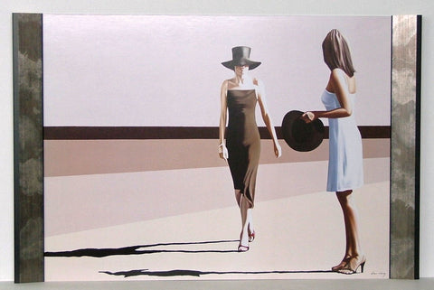 Obraz - Dziewczyny idące z kapeluszami - reprodukcja w półramie DD4570 80x60 cm - Obrazy Reprodukcje Ramy | ergopaul.pl